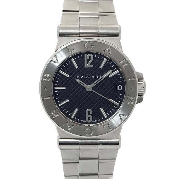 BVLGARI Diagono DG29S Women's Watch with Date Display Black Quartz Movement